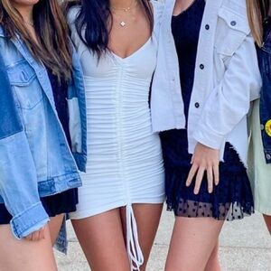 White Princess Polly Ruched Dress